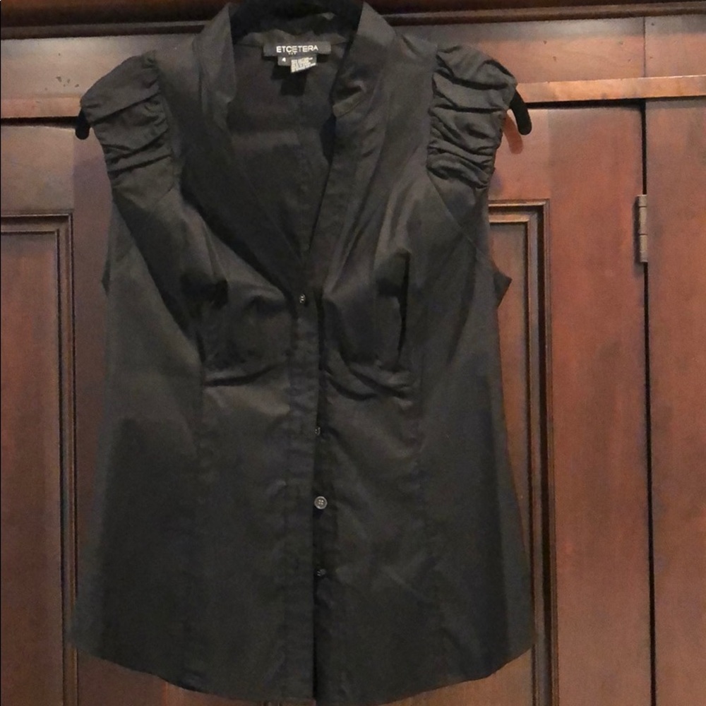 Black short sleeve blouse